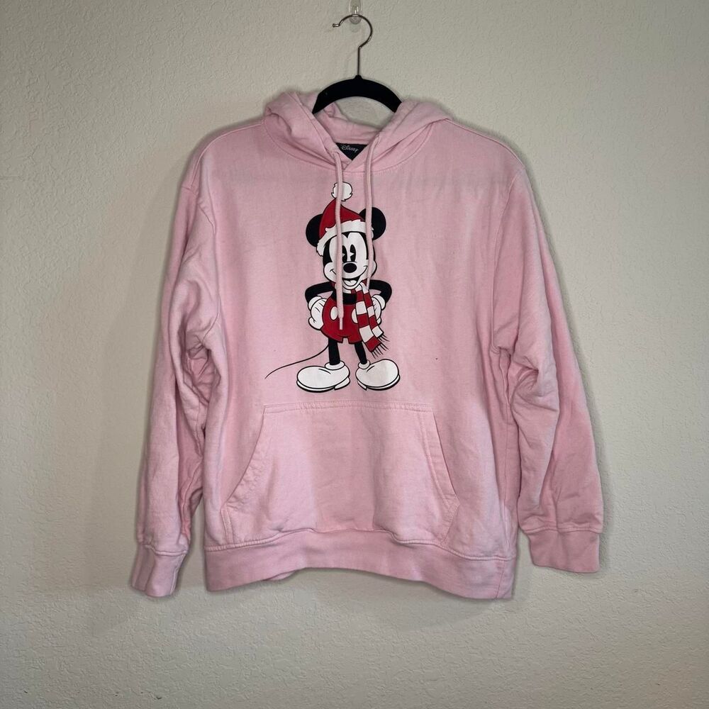 Disney Women's Santa Mickey Pink Hoodie